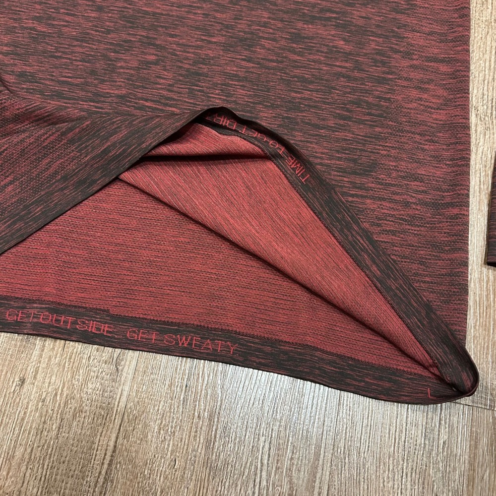 Lululemon Metal Vent Tech Henley Long Sleeve Shirt Maroon Men Large - Picture 5 of 6